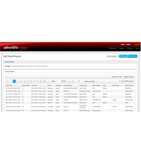 8211221 Call Data and History Reports