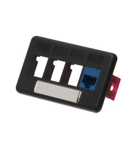 FACEPLATE, FURNITURE, TIA, 4-PORT, BLACK