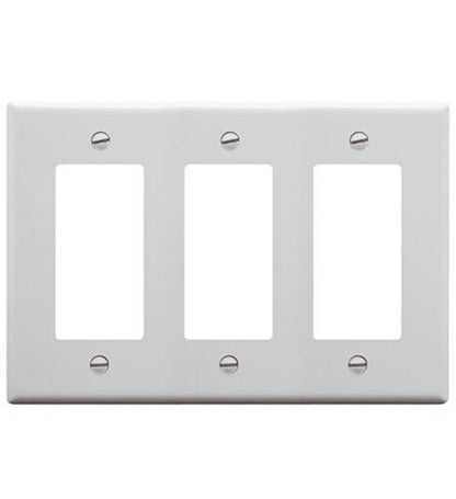 FACEPLATE, DECOREX, 3-GANG,  WHITE