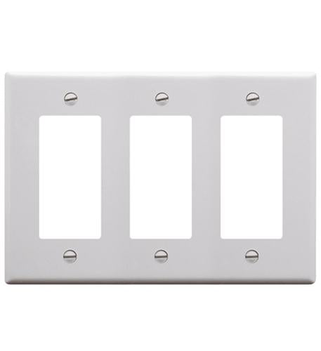 FACEPLATE, DECOREX, 3-GANG,  WHITE
