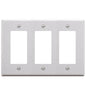 FACEPLATE, DECOREX, 3-GANG,  WHITE