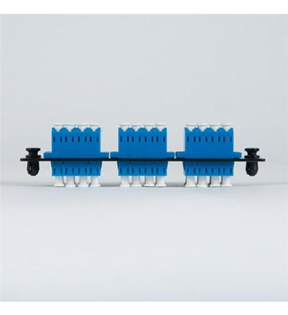 ADAPTER PANEL, 6 QUAD LC, 24F, BLUE, SM