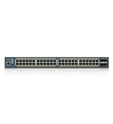 48-Port Gb PoEplus Switch with 410W Bu