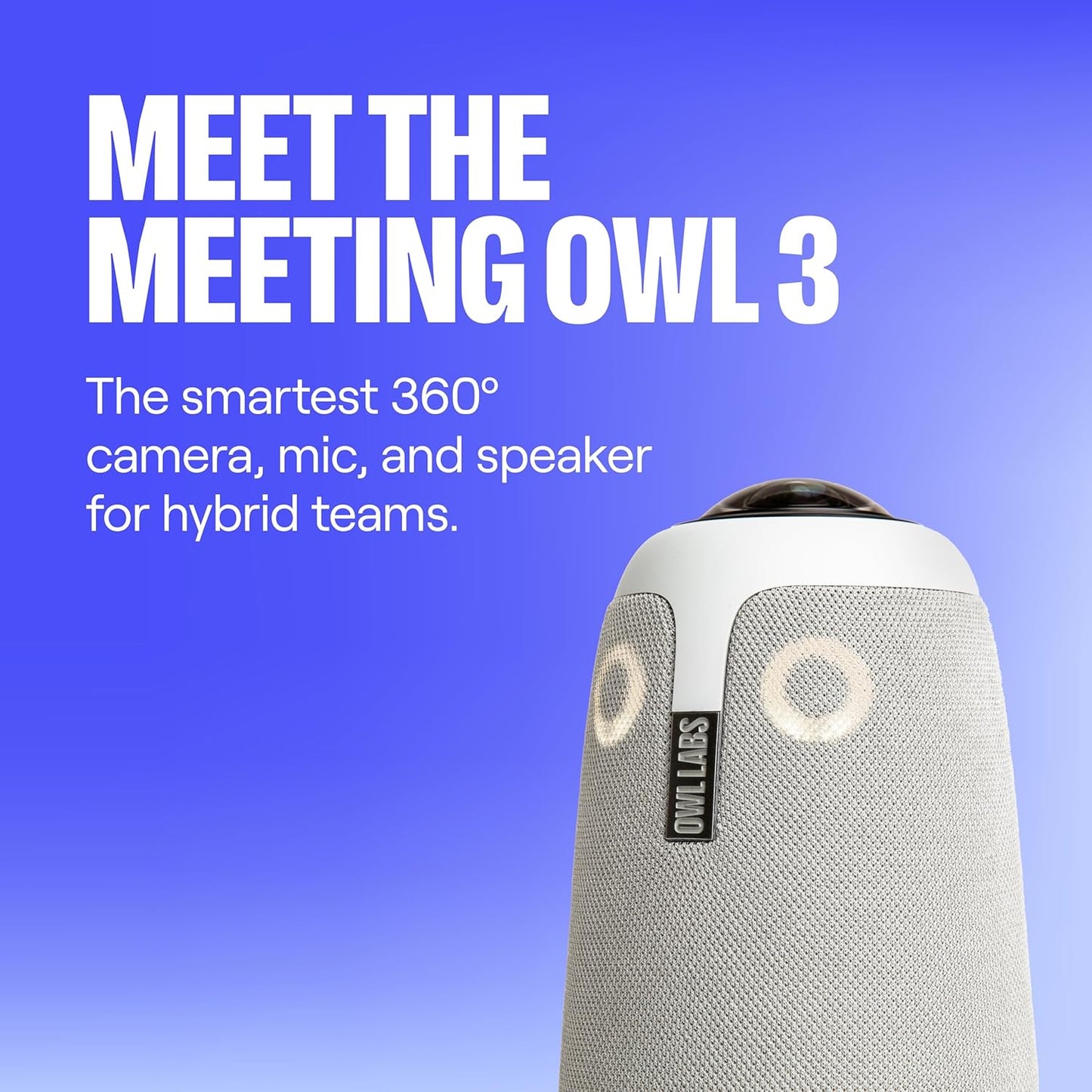 Meeting Owl 3 Premium Pack: 360-Degree, 1080p HD Smart Video Conference Camera, Microphone, and Speaker (Automatic Speaker Focus & Smart Zooming and Noise Equalizing)