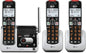 AT&T BL102-3 DECT 6.0 3-Handset Cordless Phone for Home with Answering Machine, Call Blocking, Caller ID Announcer, Audio Assist, Intercom, and Unsurpassed Range, Silver/Black