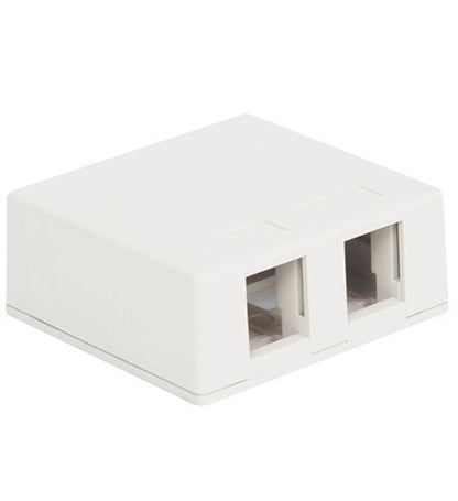 SURFACE MOUNT BOX, 2-PORT, WHITE