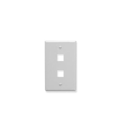 FACEPLATE, OVERSIZED, 2-PORT, WHITE