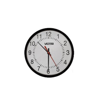 12in Round Clock, Black,Surface Mount24V