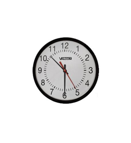 12in Round Clock, Black,Surface Mount24V