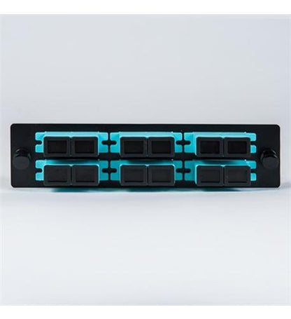Adapter Panel, 6 Duplex SC, 12F, Aqua MM