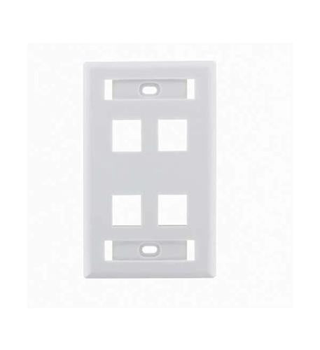 FACEPLATE ID WINDOW 4 PORT WHITE 25PK
