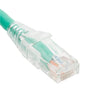 PATCH CORD, CAT 6, CLEAR BOOT, 10' GREEN