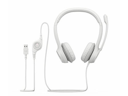 Logitech H390 Wired Headset for PC/Laptop, Off-white - headset
