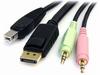 StarTech.com 6ft 4-in-1 USB DisplayPort® KVM Switch Cable w/ Audio & Microphone (DP4N1USB6) - video / USB / audio cable - 6 ft