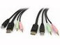 StarTech.com 6ft 4-in-1 USB DisplayPort® KVM Switch Cable w/ Audio & Microphone (DP4N1USB6) - video / USB / audio cable - 6 ft