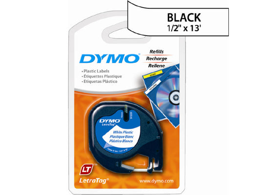 LETRATAG LABELS, PLASTIC - WHITE