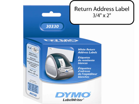 WHITE RETURN ADDRESS LABEL 3/4 X 2