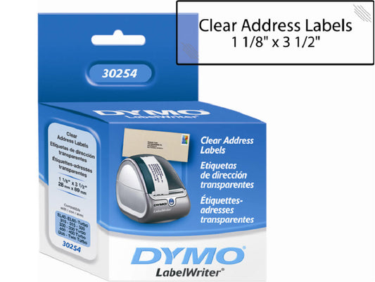 CLEAR ADDRESS LABEL 1-1/8 X 3-1/2