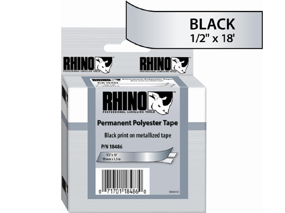 RHINO 1/2 METALLIZED PERMANENT LABELS