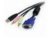 StarTech.com 6 ft 4-in-1 USB VGA KVM Switch Cable with Audio and Microphone - VGA KVM Cable - USB KVM Cable - KVM Switch Cable (USBVGA4N1A6) - keyboard / video / mouse / audio cable - 6 ft