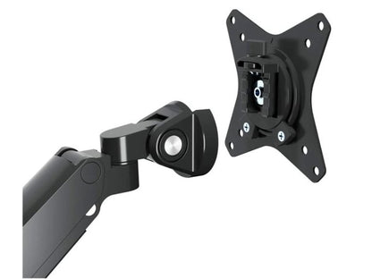 ALUMINUM GAS SPRING DUAL MONITOR DESK MOUNT WITH 8-IN-1 DOCKING STATION