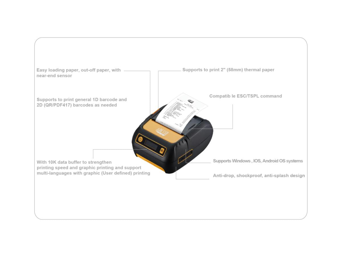 BLUETOOTH 2 INCH RECEIPT PRINTER