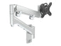 Atdec heavy duty wall mount, dynamic arm, spring assisted mount, suits flat monitor screens up to 35lbs, curved screen monitors up to 26.5lbs, silver