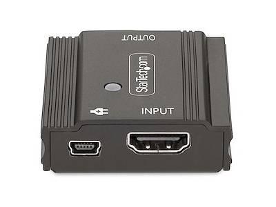 StarTech.com 33ft (10m) 8K 60Hz HDMI Signal Booster, Active HDMI 2.1 Inline Repeater and Video Signal Amplifier up to 8K 60Hz/4K 144Hz, Compact HDMI Cable Extender - HDMI Signal Extension (33FT-8K-HDMI-BOOSTER)