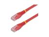 StarTech.com 1ft CAT6 Ethernet Cable, 10 Gigabit Molded RJ45 650MHz 100W PoE Patch Cord, CAT 6 10GbE UTP Network Cable with Strain Relief, Red, Fluke Tested/Wiring is UL Certified/TIA - Category 6 - 24AWG (C6PATCH1RD) - patch cable - 1 ft - red