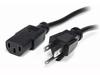 StarTech.com 1ft (30cm) Computer Power Cord, NEMA 5-15P to C13 Power Cord, 10A 125V, 18AWG, Black Replacement AC Power Cord, Monitor Power Cable, NEMA 5-15P to IEC 60320 C13 TV Power Cord - PC Power Supply Cable -