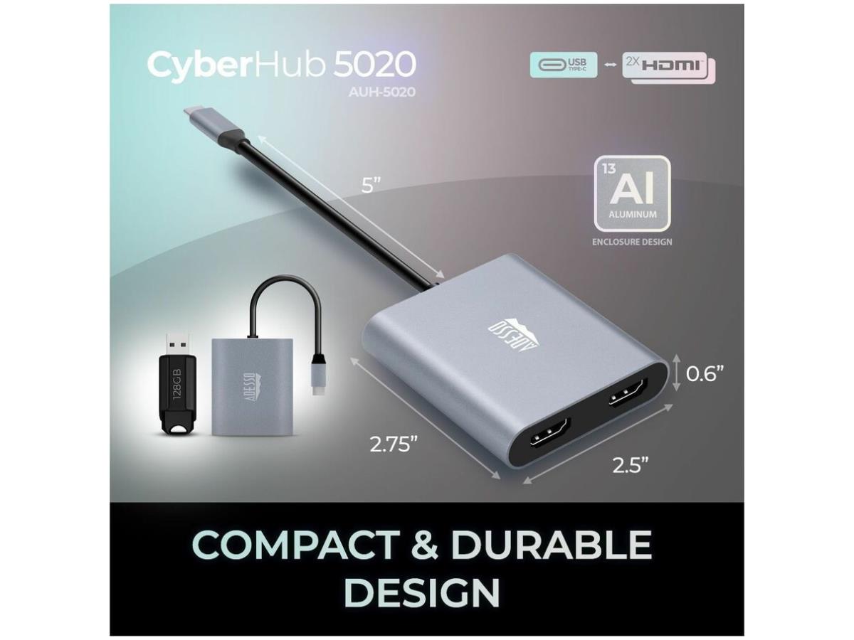 USB-C to Dual HDMI Adapter