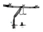 Safe-IT Precision-Placement Triple-Display Desk Clamp/Grommet with premium gas spring arm and Antimicrobial Tape for 17IN to 32IN Displays,