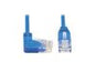 Eaton Tripp Lite Series Right-Angle Cat6 Gigabit Molded Slim UTP Ethernet Cable (RJ45 Right-Angle M to RJ45 M), Blue, 1 ft. (0.31 m)