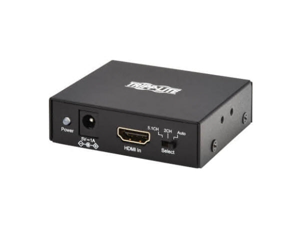Eaton Tripp Lite Series 4K HDMI Audio De-Embedder/Extractor with TOSLINK, RCA and 3.5 mm Stereo Output, 5.1 Channel, HDCP 2.2, 4K 60 Hz
