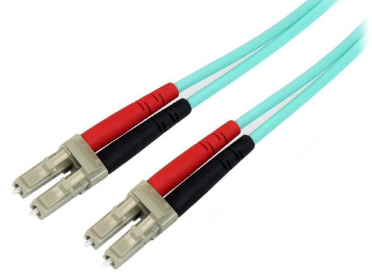 10m (30ft) LC/UPC to LC/UPC OM3 Multimode Fiber Optic Cable, Full Duplex 50/125 Zipcord Fiber Cable, 100G, Low Insertion Loss, LSZH Fiber Jumper Cord
