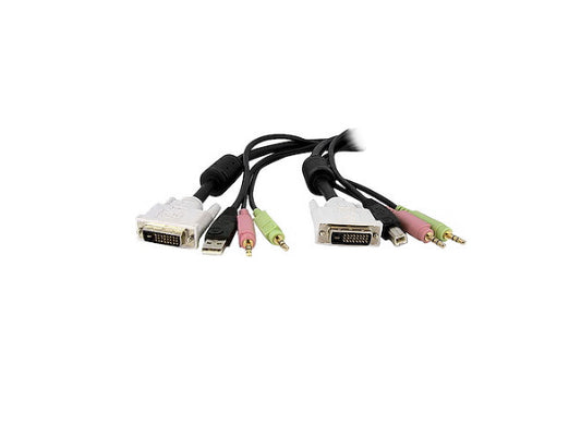 4-IN-1 USB DVI KVM SWITCH CABLE W/ AUDIO