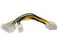StarTech.com 6 Inch 4 Pin to 8 Pin EPS Power Adapter with LP4 - F/M - ATX to EPS Power Adapter (EPS48ADAP) - power adapter - 6 in