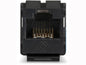 CAT6 Keystone Jack - Unshielded, 110 Punchdown Type, TAA, Black