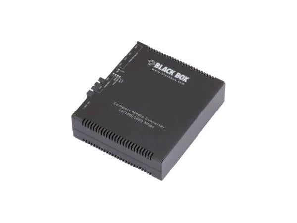 Black Box Compact Media Converter - fiber media converter - 10Mb LAN, 100Mb LAN, GigE - TAA Compliant