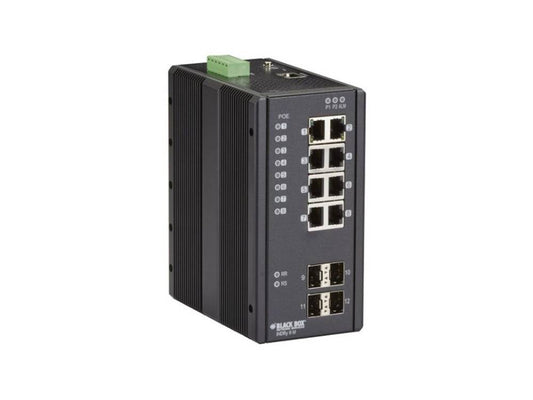 Gigabit Ethernet (1000-Mbps) Extreme Temperature Managed PoE+ Switch - (8) 10/100/1000-Mbps Copper RJ45, (4) 100/1000-Mbps SFP