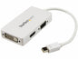 StarTech.com Travel A/V Adapter: 3-in-1 Mini DisplayPort to VGA DVI or HDMI Converter - White (MDP2VGDVHDW) - video converter - white