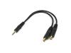 6" Stereo Splitter Cable 3.5 to 2x 3.5mm