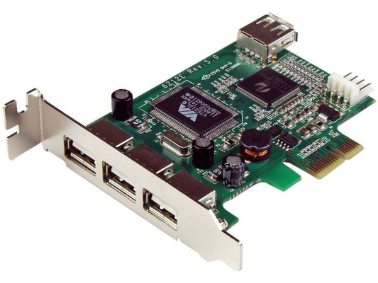 StarTech.com 4 Port PCI Express Low Profile High Speed USB Card - PCIe USB 2.0 Card - PCI-E USB 2.0 Card (PEXUSB4DP) - USB adapter - PCIe - 4 ports