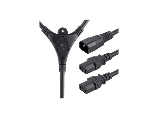 10ft Power Extension Cord C14 to 2x C13