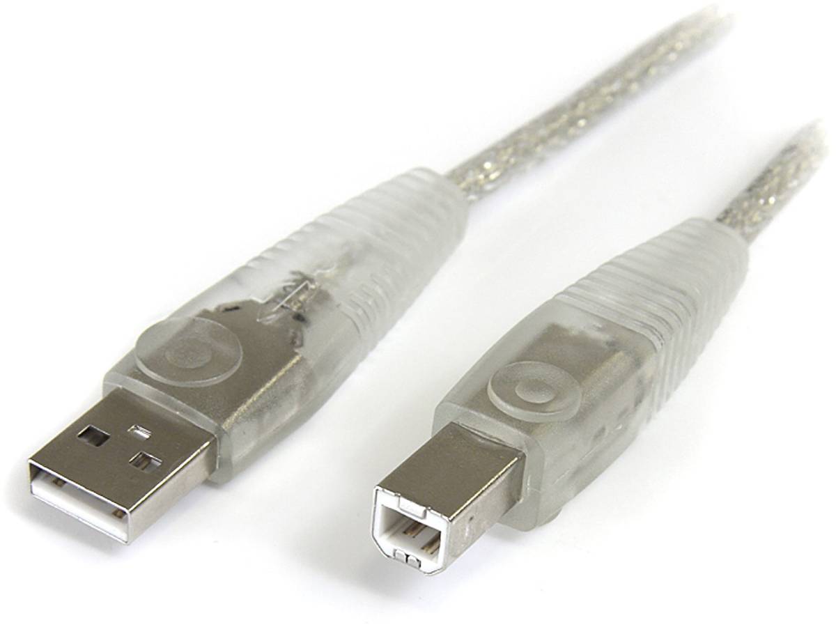 10 ft Transparent USB 2.0 Cable - A to B
