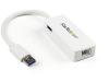 StarTech.com USB 3.0 to Gigabit Ethernet Adapter NIC w/ USB Port (White) - USB 3.0 NIC - 10/100/1000 Mbps USB 3.0 LAN Adapter (USB31000SPTW) - network adapter - USB 3.0 - Gigabit Ethernet