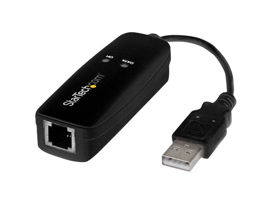 StarTech.com USB 2.0 Fax Modem, 56K External Hardware Dial Up V.92 Modem/Dongle/Adapter, Computer/Laptop Fax Modem, USB to Telephone Jack, USB Data Modem, Network Fax/CMR/POS - 56K V.92 Modem Dongle - fax / modem