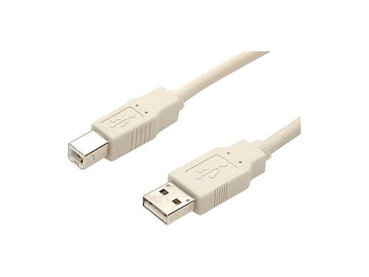 6 ft Beige A to B USB Cable - M/M