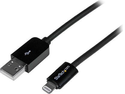 StarTech.com 1m (3ft) Black Apple 8-pin Lightning Connector to USB Cable for iPhone / iPod / iPad - Charge and Sync Cable - 1 meter (USBLT1MB) - Lightning cable - Lightning / USB - 3.3 ft