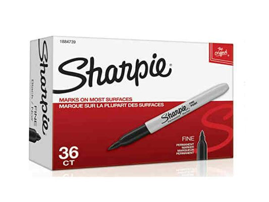 SHARPIE 36CT FINE BLACK BOX
